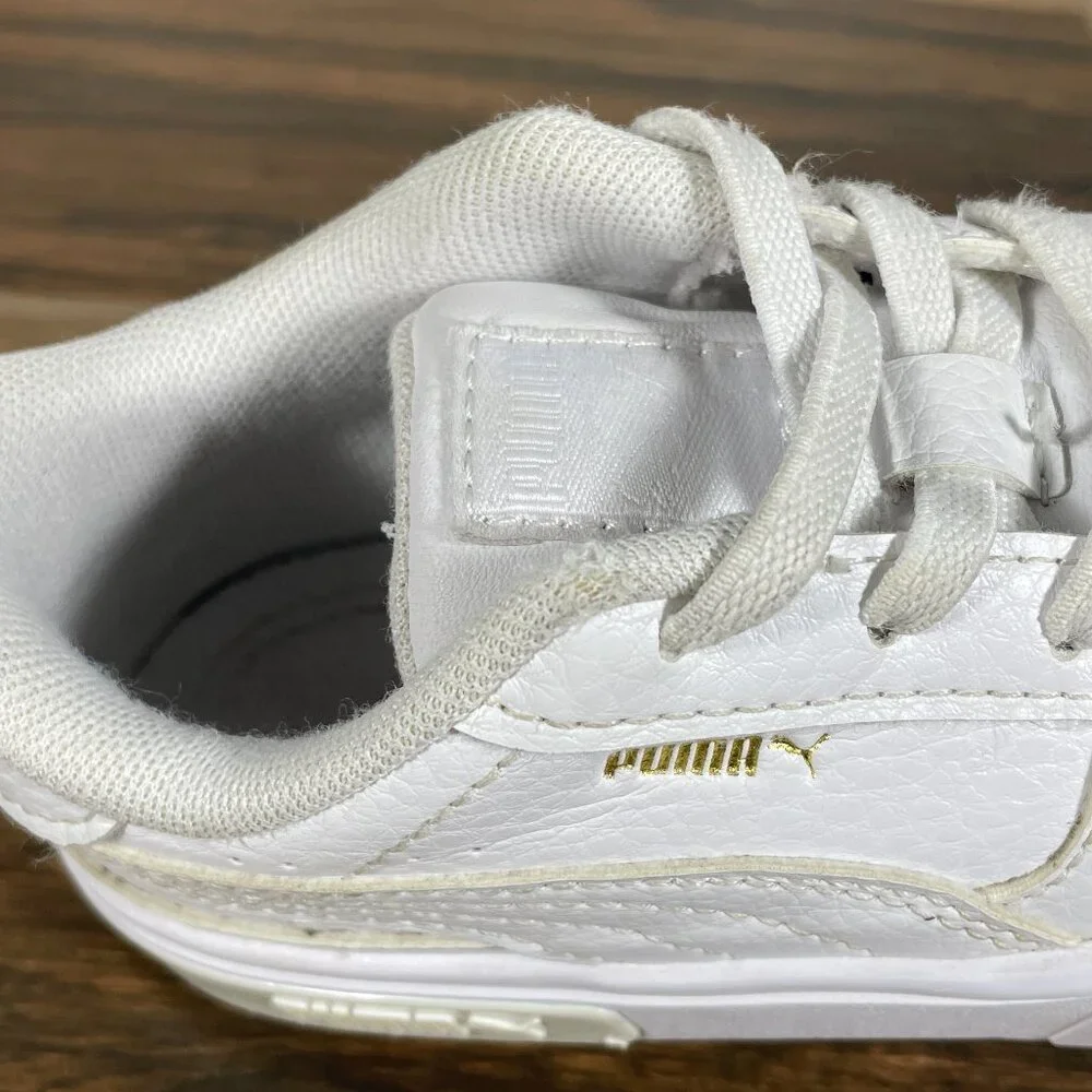 Puma Cali Star Toddler Boys Size 9C Shoes White Faux Leather Slip On Sneakers